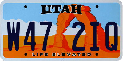 UT license plate W472IQ