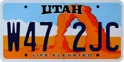 UT license plate W472JC