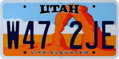 UT license plate W472JE