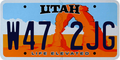 UT license plate W472JG