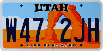 UT license plate W472JH