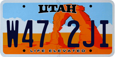 UT license plate W472JI