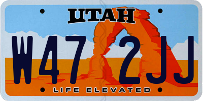 UT license plate W472JJ