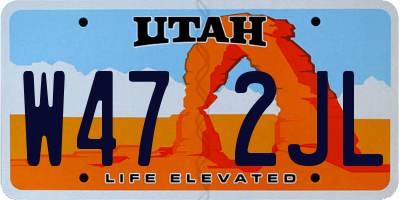 UT license plate W472JL