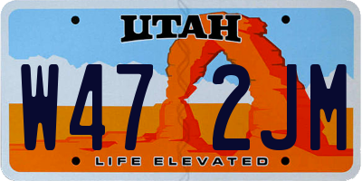 UT license plate W472JM