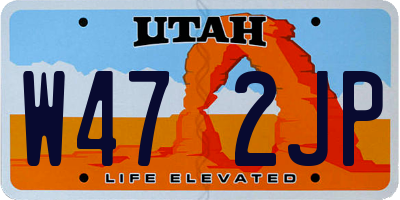 UT license plate W472JP