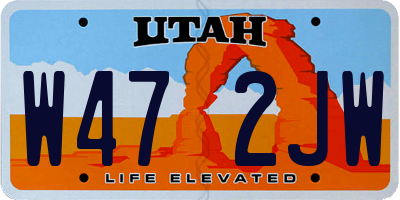 UT license plate W472JW