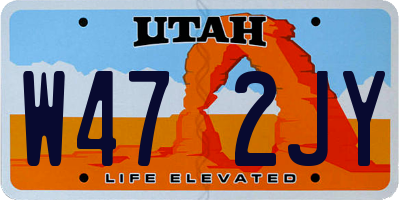 UT license plate W472JY