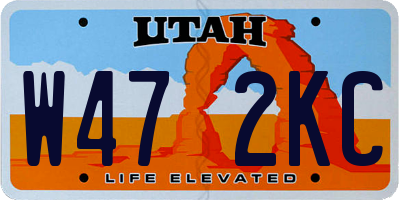 UT license plate W472KC