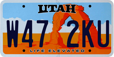 UT license plate W472KU