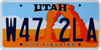 UT license plate W472LA