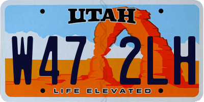 UT license plate W472LH