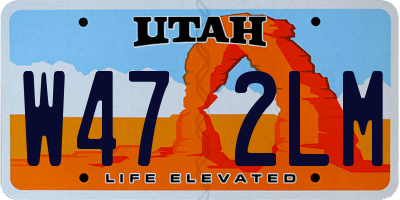 UT license plate W472LM