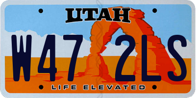 UT license plate W472LS