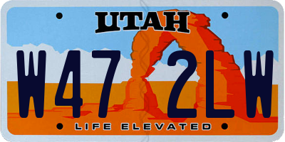 UT license plate W472LW