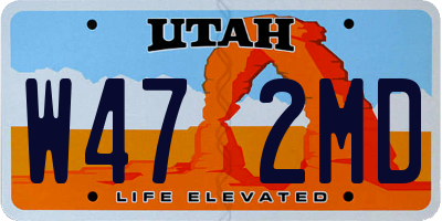UT license plate W472MD