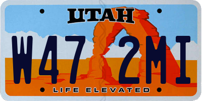 UT license plate W472MI