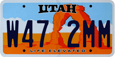 UT license plate W472MM
