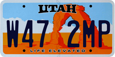 UT license plate W472MP