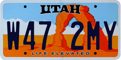 UT license plate W472MY