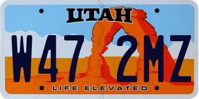 UT license plate W472MZ
