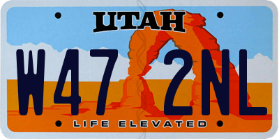 UT license plate W472NL