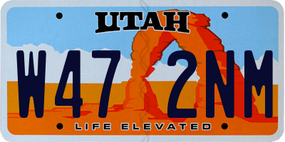 UT license plate W472NM