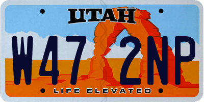 UT license plate W472NP