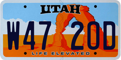 UT license plate W472OD