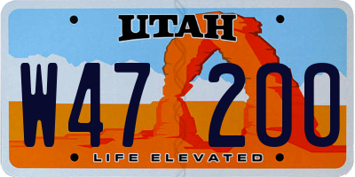 UT license plate W472OO