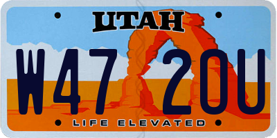 UT license plate W472OU