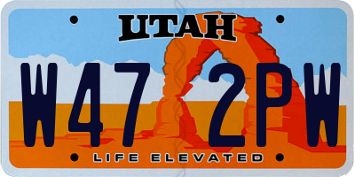 UT license plate W472PW