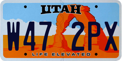 UT license plate W472PX
