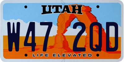 UT license plate W472QD