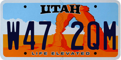 UT license plate W472QM