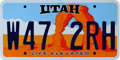 UT license plate W472RH