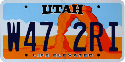 UT license plate W472RI