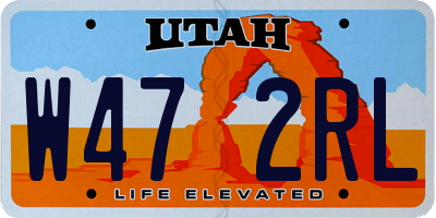 UT license plate W472RL