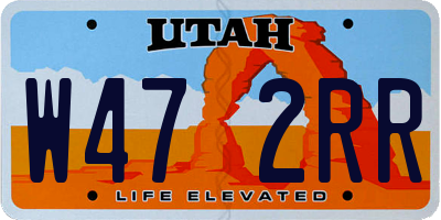UT license plate W472RR