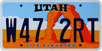 UT license plate W472RT