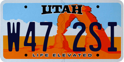 UT license plate W472SI