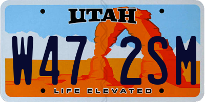 UT license plate W472SM