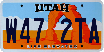 UT license plate W472TA
