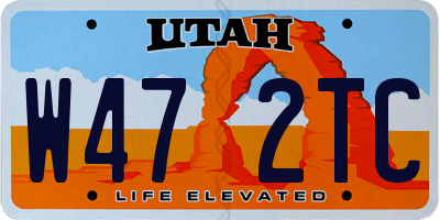 UT license plate W472TC