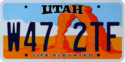 UT license plate W472TF