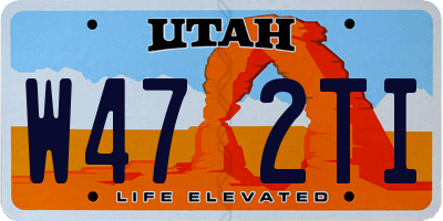 UT license plate W472TI