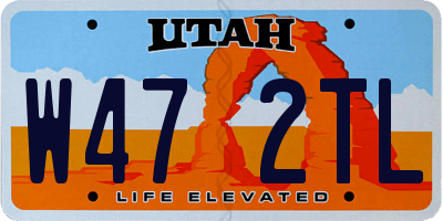UT license plate W472TL