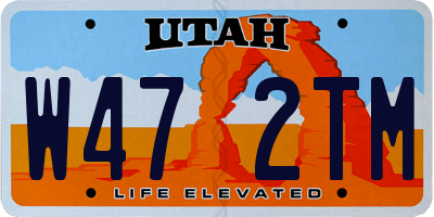 UT license plate W472TM