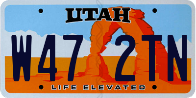 UT license plate W472TN