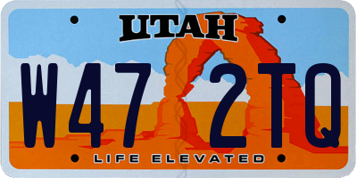 UT license plate W472TQ